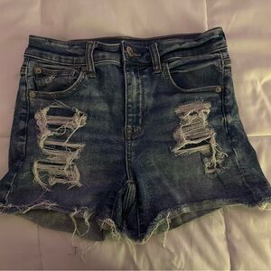 American Eagle Blue Jean Shorts Distressed